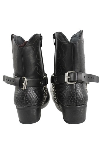Herren Biker Silber Metall Kette Paar Schwarz Stiefel Riemen Indianer Charme Indianer - Bild 16 von 19