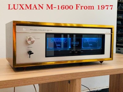 Premium LUXMAN M-1600  Vintage Stereo Audio Main Power Amplifier with  VU Meters