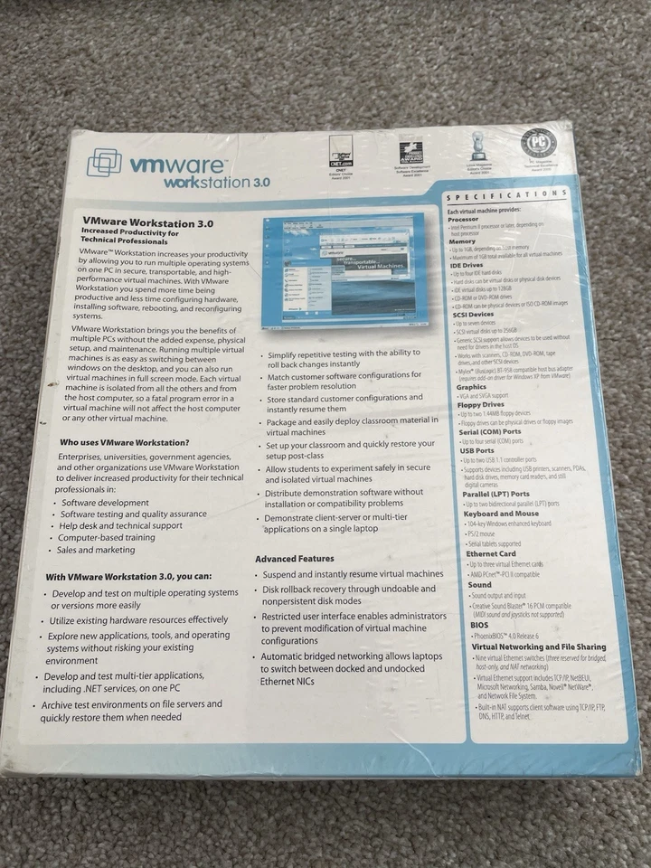 RARE SEALED VMWARE workstation 3.0 Linux Academic Software Vintage 2001 - Image 2 of 4
