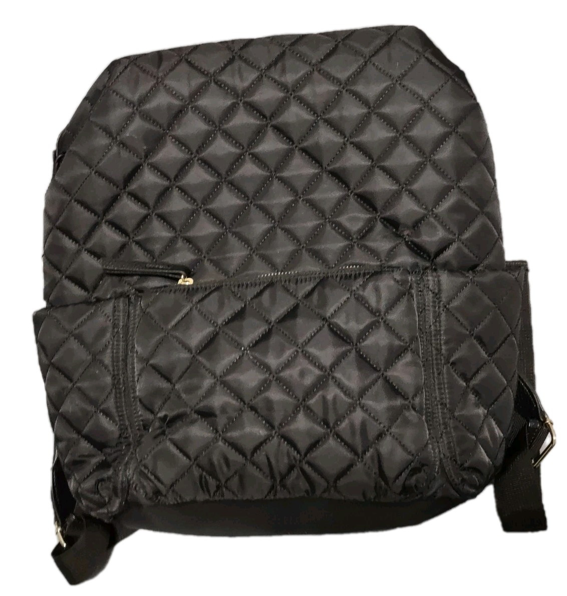 Tommy Bahama Black Quilted Backpack Laptop Bag Gold Hardware  display picture 1