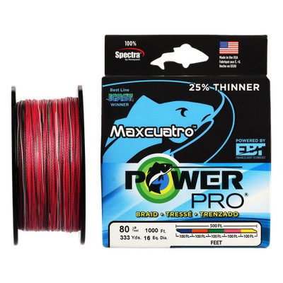 PowerPro MAXCUATRO METERED Braided Fishing Line - 5_Color - 100lb - 333yd (33...