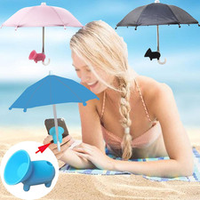 6Pcs Phone Umbrella Sun Shade with Suction Cup Stand Outdoor Mobile Holder Piggy