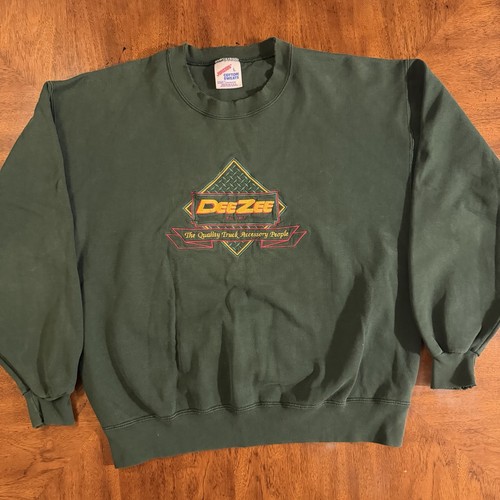 Vintage Dee Zee Embroidered Sweatshirt USA Made Green Crewneck Mens L