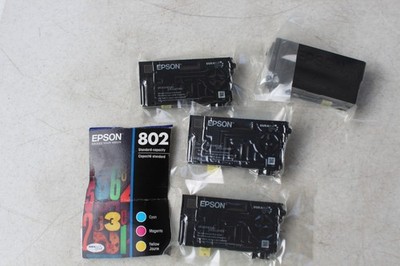 Genuine EPSON 802XL High Capacity Black 802 Ink 2 Cyan 1 Yellow