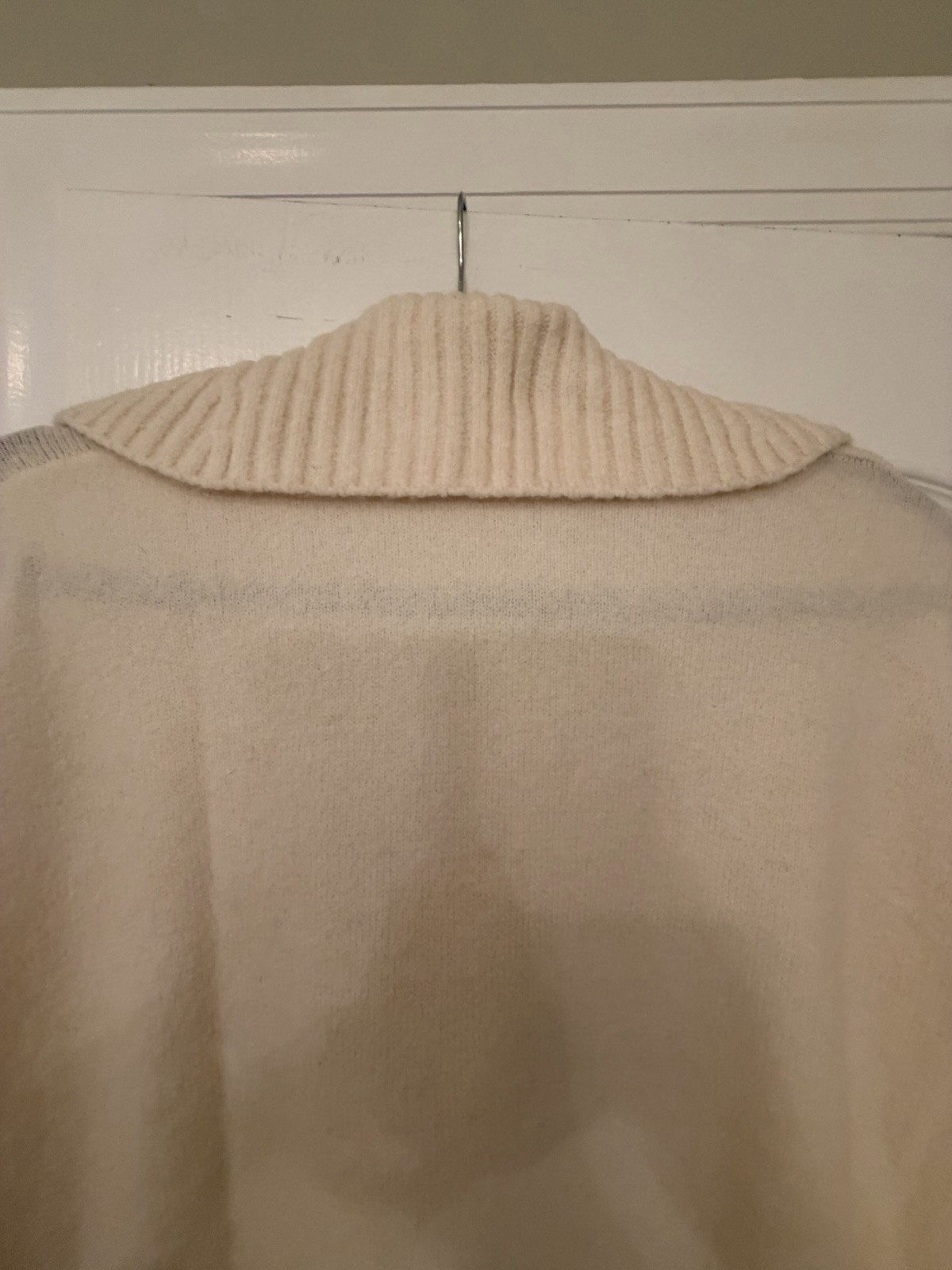 Express Ivory Collared Pullover Sweater Knit Ribb… - image 4