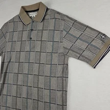 Vintage Grand Slam Munsingwear Penguin Polo Shirt Mens Size S Gray Geometric