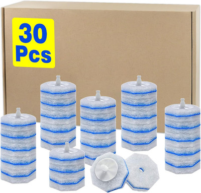 30Pcs Disposable Toilet Brush Head Refills Compatible with Clorox System