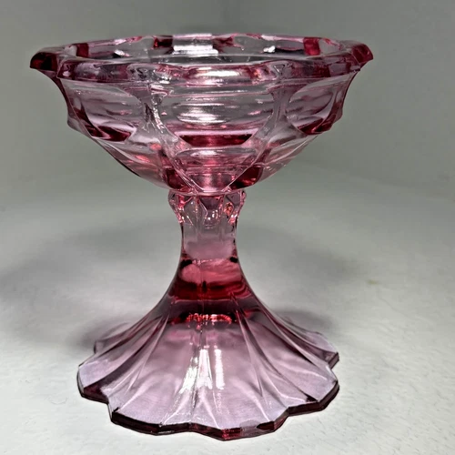 Vintage Fenton Dusty Rose Pink Valencia Pedestal Candle Holder