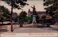 192777 AK Gruss aus Görlitz um 1910 Blockhaus mit Prinz Friedrich Karl-Denkmal