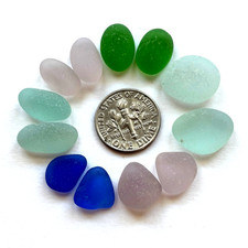 Surf Tumbled Sea Glass Jewelry Quality 6 Matching PAIRS Sm Scale 12 Pieces
