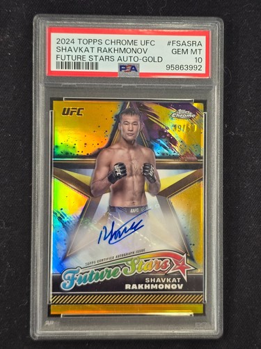 2024 Topps Chrome UFC Future Stars Autograph Shavkat Rakhmonov [Refractor] #FSA-SRA card