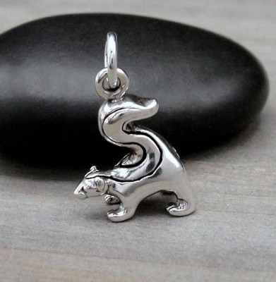 925 Sterling Silver 3D Skunk Charm - Wildlife Pendant - Gift for Animal Lover