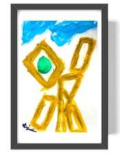 Guajardo Art Stick Block Guy 9X6 Paper Unique Neo Expressionism