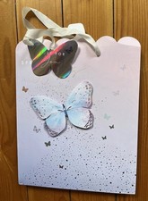 Sacchetto regalo medio e cartellino, farfalle solo per te auguri speciali ogni occasione NUOVO 