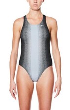 Nike Swim Girls' Performance Fade Sting Fastback One Piece Black