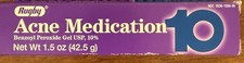 Rugby Benzoyl Peroxide 10 Acne Gel 1.5 oz Compare to Persa-Gel 10 EXP 11/27