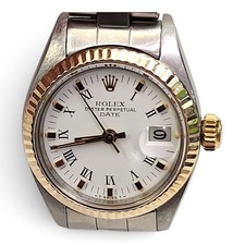 Rolex Ladies Date 26 mm Two Tone White Roman Automatic Watch 6917 Circa 1981