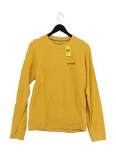 Patagonia Men's Hoodie S Yellow 100% Cotton Pullover