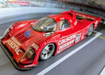 Slotcar Nissan R91CP Gruppe-C Karosserie auf DMT-GCW V1 Chassis, 18D Motor, 1:24
