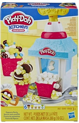 Play Doh Party Pop Corn Play Set Toy - Play Dough Kitchen Creations Popcorn Set