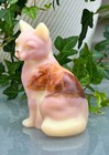 New ListingOoak Fenton*Burmese Fall/Log Cabin Sitting Cat Figurine*Kathleen Sponsler!