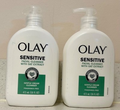 2 Olay Sensitive Facial Cleanser Face Wash Skin Oat Extract Gentle Cream 16OZ