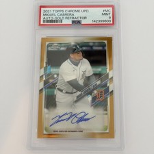 2021 Topps Chrome Update Miguel Cabrera Auto Gold Ref /50 Tigers PSA 9 MINT HoF?