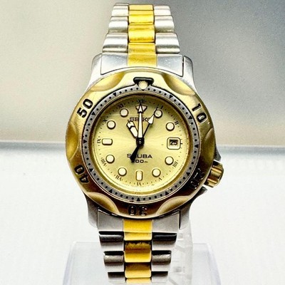 SEIKO 3E25-0A10 Taucheruhr für Damen und Herren goldfarben