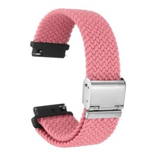 18mm Nylon Braided Watch Bands with Stainless Steel Buckle, Pink