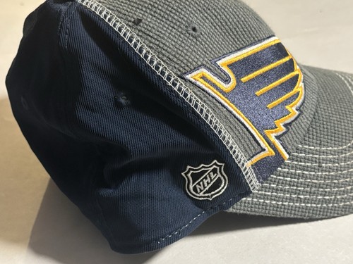 St. Louis Blues Reebok Center Ice Blue Gray Fitted Hat Size S/M STL NHL Hockey - Picture 2 of 6