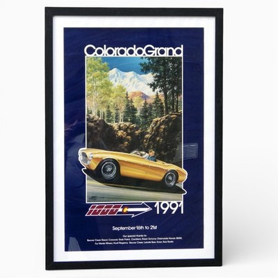 COLORADO Original 1991 Grand 1000 Oldtimer Rennwagen GROSS GERAHMTES POSTER
