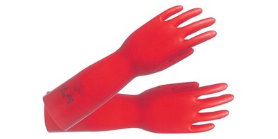 Ansell Chemikalienhandschuhe AlphaTec Sol-Vex 37-900 Größe 9 rot EN 388, EN 3...