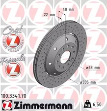 Disque de frein (à l'unité) ZIMMERMANN 100.3341.70 AUDI A6 4.2 RS6 quattro