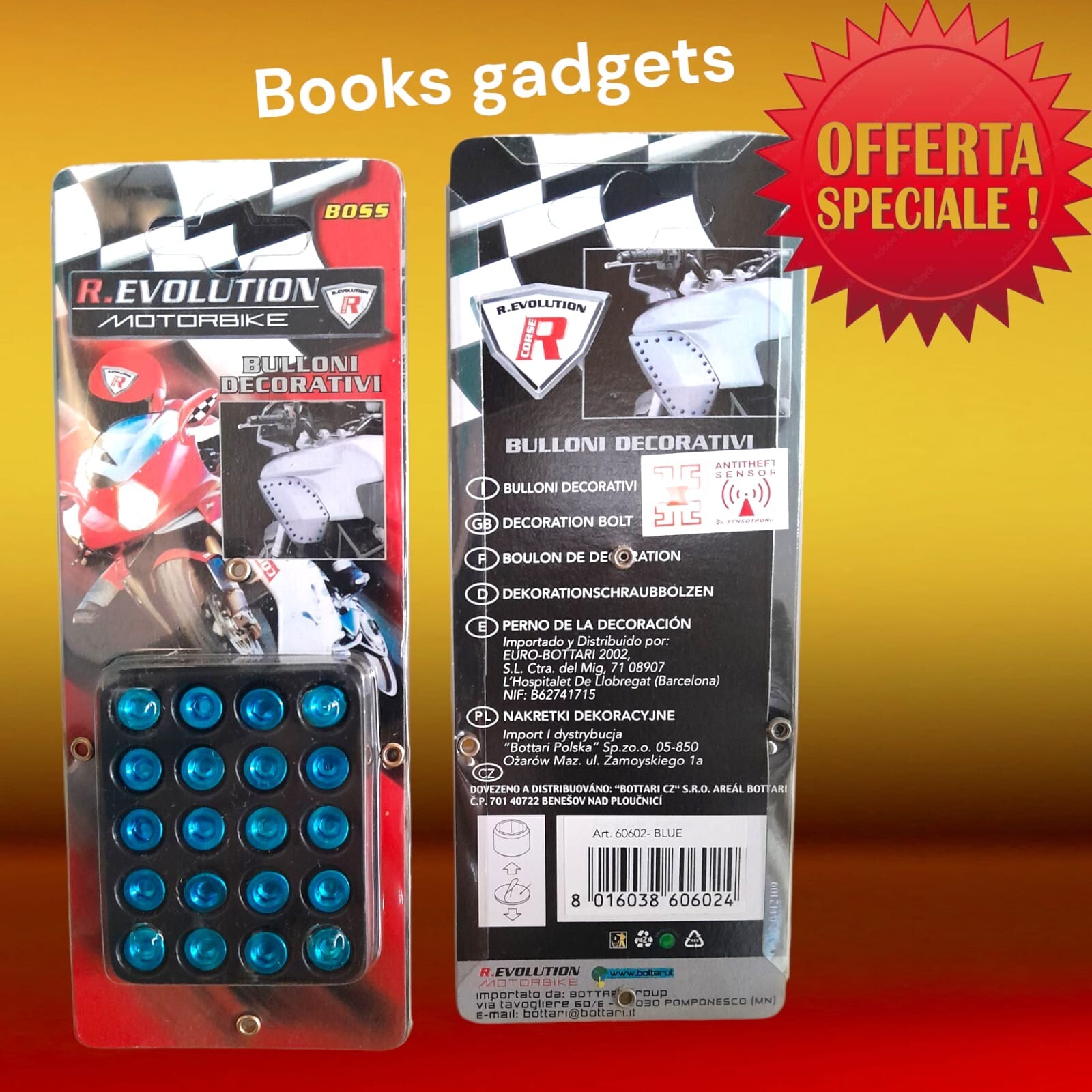 Kit 20 Bulloni in alluminio BOSS di Colore Blu Decorare Moto Look Sportivo