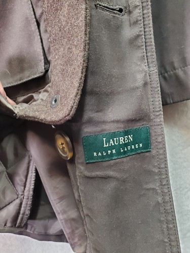 Lauren Ralph Lauren 3 in 1 Trench Coat Mens Size 46 Brown Removable Quilted Vest - Picture 10 of 13