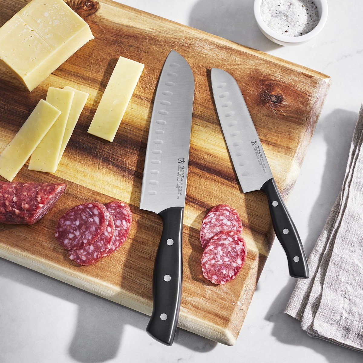 Henckels Everpoint 2 PC Triple Rivet Stainless Steel Santoku Knife