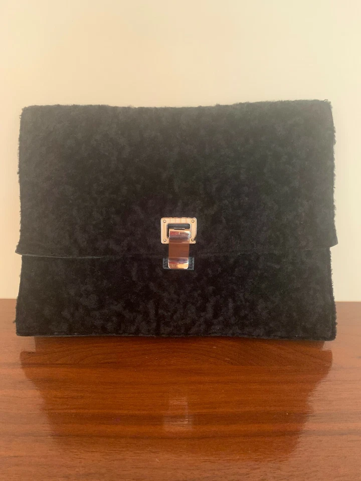 Bolso clutch Proenza Schouler grande negro mezcla piel y cuero Foto 2 de 4