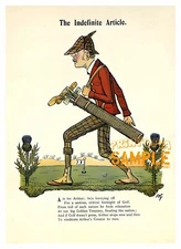 Indefinite Article (1901) F C Gould * Art Print * British Serious Golf Man Cave
