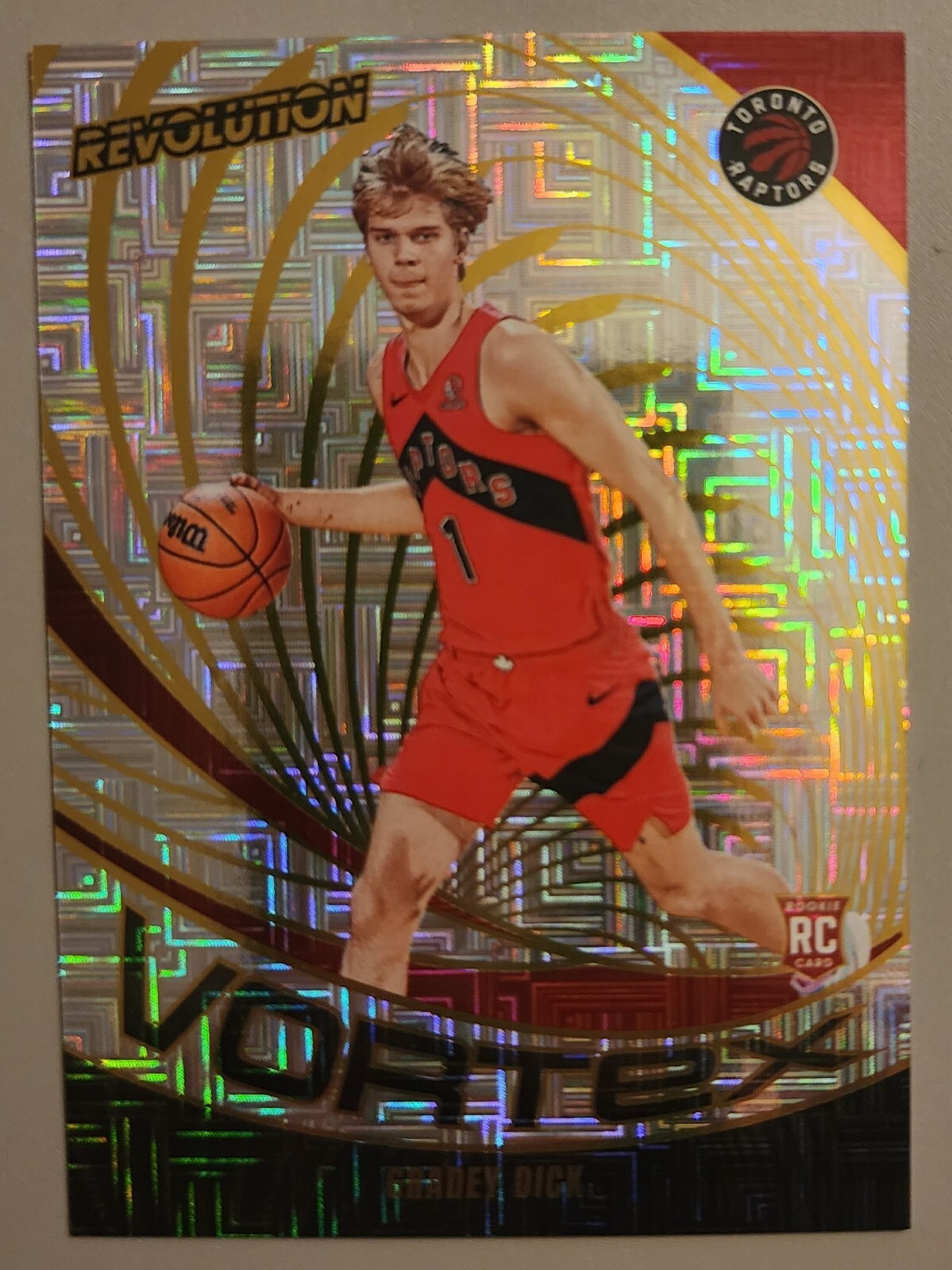 Gradey Dick 2023-24 Panini Revolution Vortex Levels #5 rookie RC Raptors insert