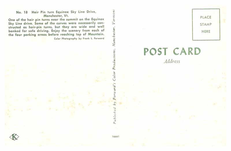 Postcard HIGHWAY SCENE Manchester Vermont VT 10/19 AU0402 eBay