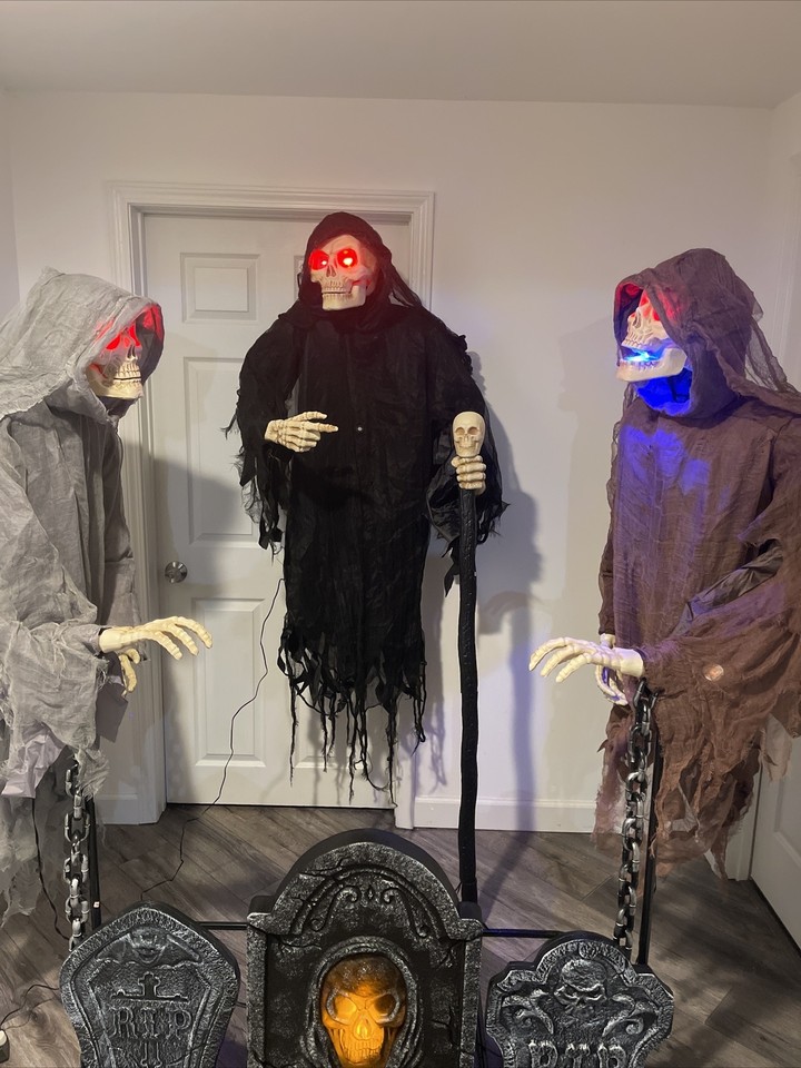 Home Depot 6 Foot Animated Floating Reapers Home Accents Holiday eBay