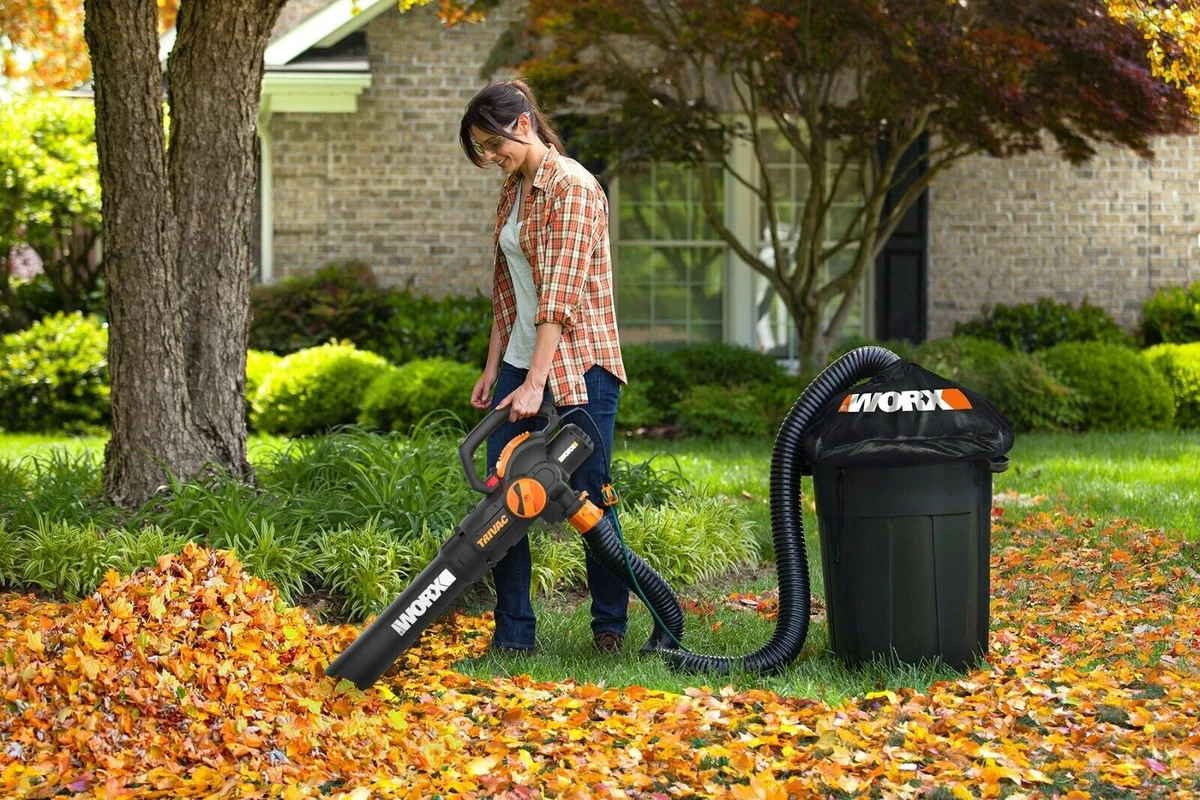 WG524 Worx TriVAC 3 in 1 Leaf Blower Mulcher Vacuum w Leaf Collection System
