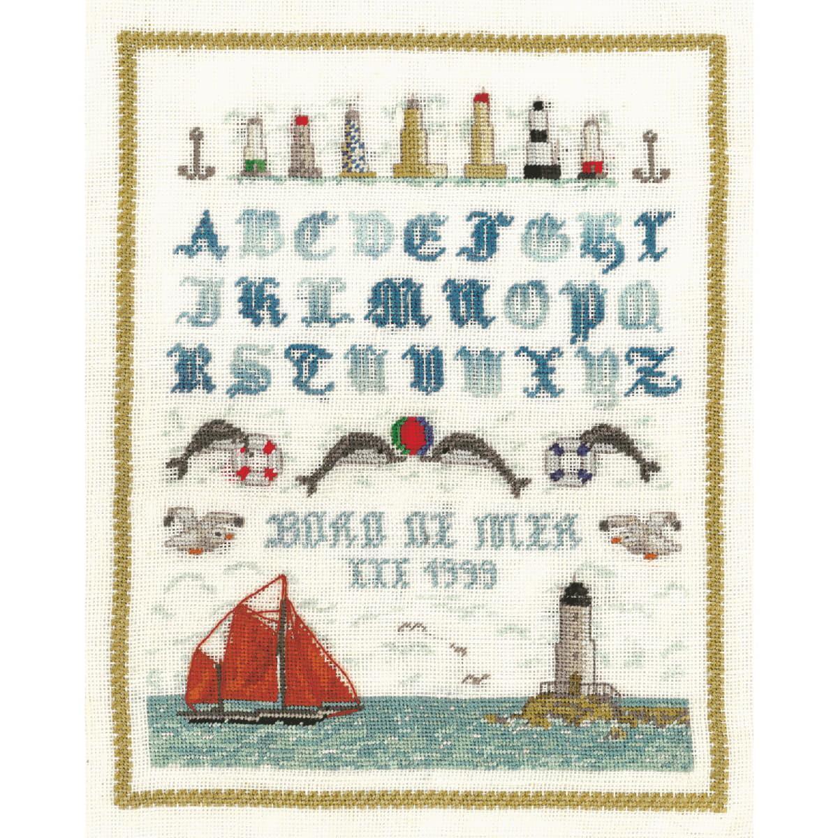 Le Bonheur des Dames counted petit point kit ""Alphabet Sea Shore"", 13x16,5cm, DI