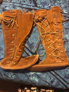 native american knee high moccasins