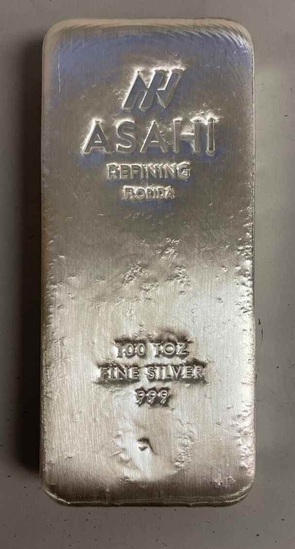 Lot of 3 Silver 100 oz Asahi .999 Fine Silver Bars | eBay