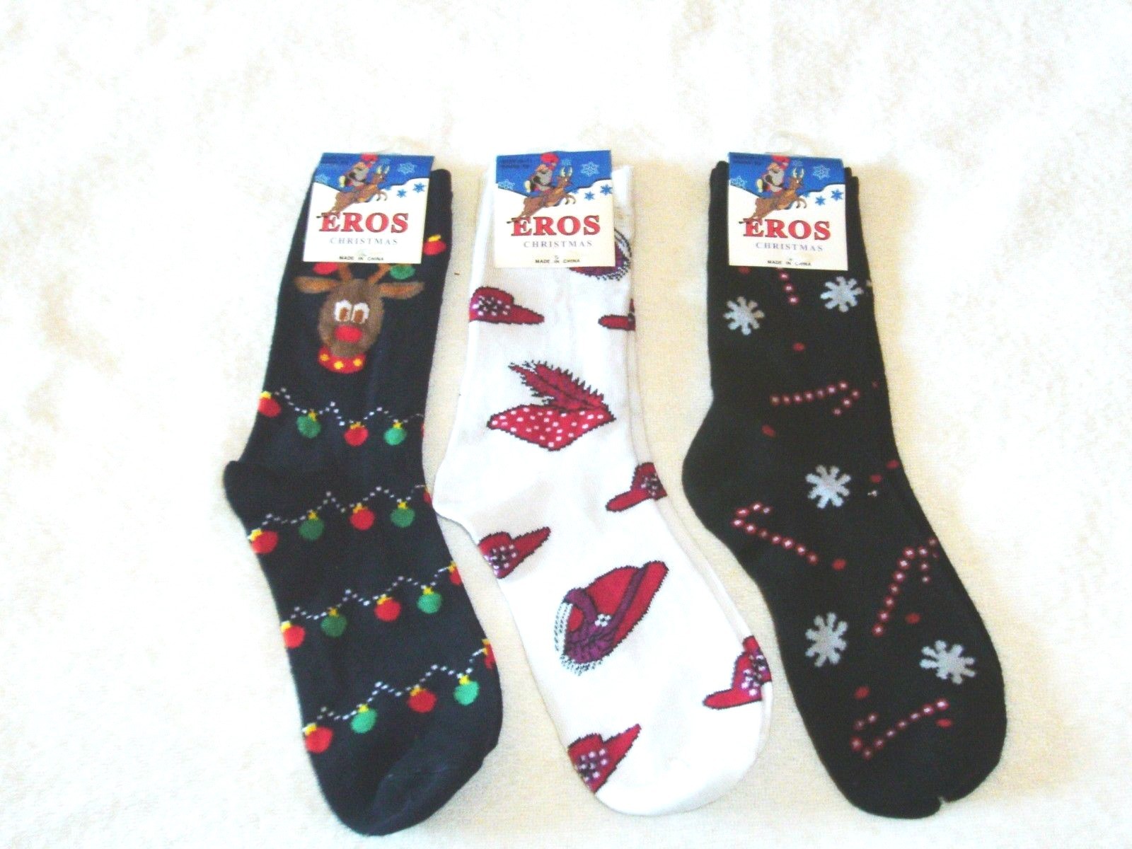 Christmas Theme Socks 3 Pair Size Medium Fit Shoes Sizes 6 - 9 #C322 | eBay