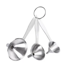 3PCS/Set Mini Stainless Steel Small Funnel Filling Rust-proof Funnel Household