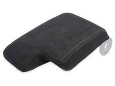 ÜBERZUG FÜR ARMLEHNEN PASSEND FÜR BMW E46 3er SCHWARZ ALCANTARA NAHT GRAU