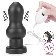 Grosser gewellter Analplug mit Vibrationen Fernbedienung Sexspielzeug f&uuml;r Paare