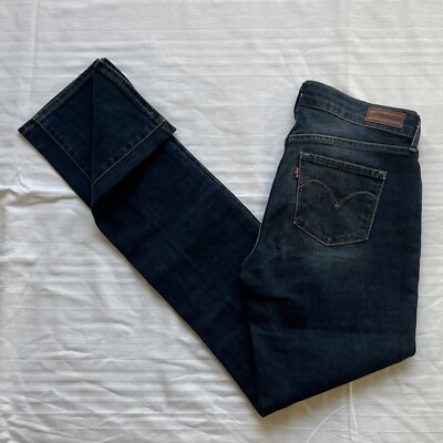 levis slight curve damen hose w26 l32 blau